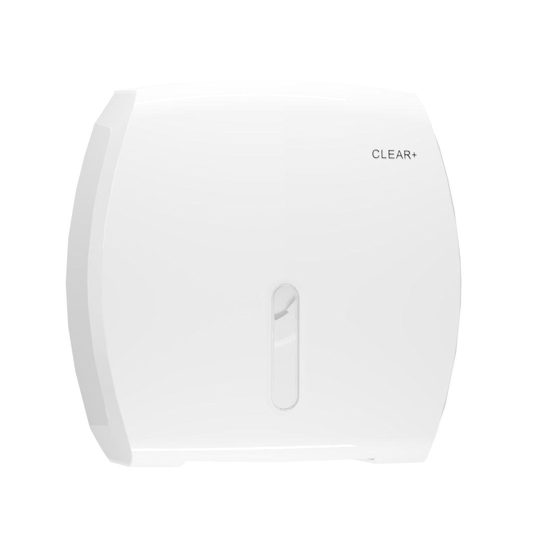 CLEAR+ Jumbo Toiletpapier Dispenser wit