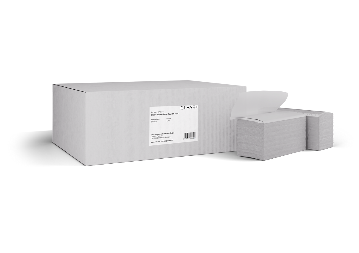CLEAR+ V-vouwhanddoek, 2-laags, 20 pakken