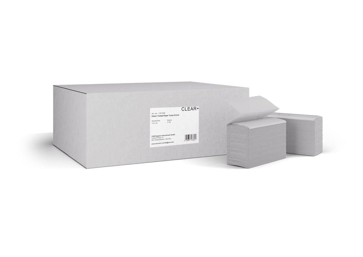 CLEAR+ Z-vouwhanddoek, 2-laags, 25 pakken
